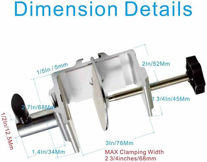 Heavy Duty Replacement Clamp for 1/2” Base Magnifying Lamp，Desk Lamp，Magnify Lamp，Swing Arm Lamp，Mic Microphone Suspension Boom Scissor Mount(Silver)