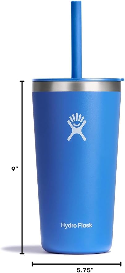Hydro Flask All Around Tumbler Straw Lid, Insulated Travel Mug, Stainless Steel Coffee Cup 20 Oz Cascade