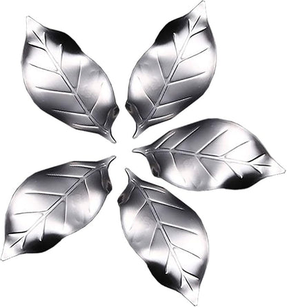 ChezMax Pack of 5 Zinc Alloy Chopsticks Spoon Forks Knives Tableware Rest Set, Leaves