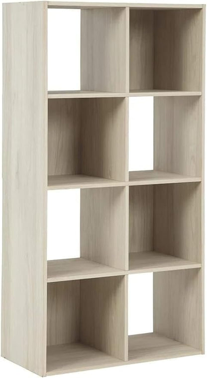 Signature Design by Ashley Socalle Modern 8 Cube Storage Organizer or Bookcase, Whitewash