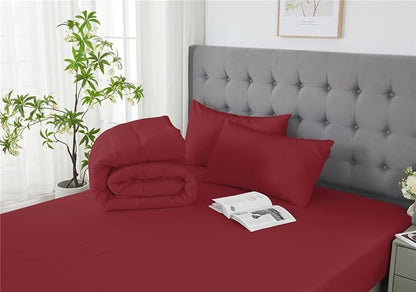 3 Piece Solid Color All Season Bedding Comforter Set Microfiber Soft Lightweight Bedding Set for Kids Teens Adults Room Decor with 1 Comforter and 2 Pillowcases King