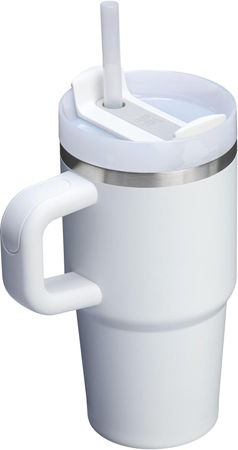 STANLEY Quencher H2.0 Flow State Tumbler, 20 oz, Frost | Handle and Straw | 3-Position Lid | Cup Holder Compatible for Travel | Insulated Stainless Steel Cup | BPA-Free