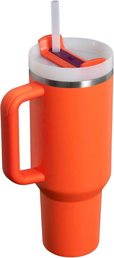 STANLEY Quencher H2.0 Flow State Tumbler, 40 oz, Tigerlily Plum | Handle and Straw | 3-Position Lid | Cup Holder Compatible for Travel | Insulated Stainless Steel Cup | BPA-Free
