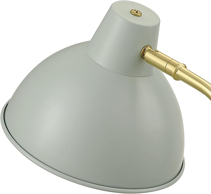 Globe Electric 30289 15" Desk Lamp, Matte Sage Green, Matte Gold Arm, Pivoting Shade, in-Line On/Off Rocker Switch, Home Décor, Lamp for Bedroom, Home Office Accessories, Desk Lamps for Home Office
