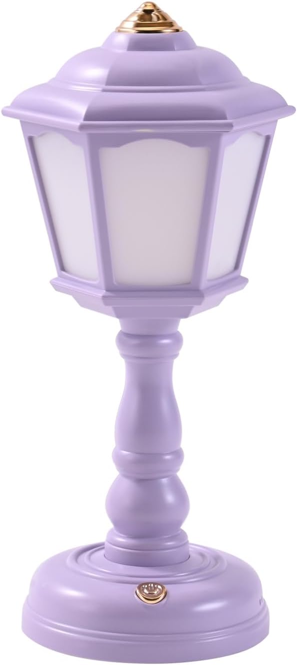 Mini Desk lamp Vintage, LED Desk Lamp Dimmable Table Lamp Reading Lamp with USB Charging Port, Sensitive Control, Eye-Caring Office Lamp,Very beautiful decorative desk lamp (Purple)