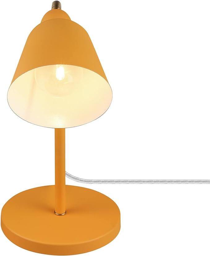 Globe 56083 16" Desk Lamp, Matte Orange, Adjustable Brass Gooseneck, in-Line On/Off Rocker Switch, Home Office Accessories, Desk Lamps for Home Office, Home Décor, Adjustable Lamp