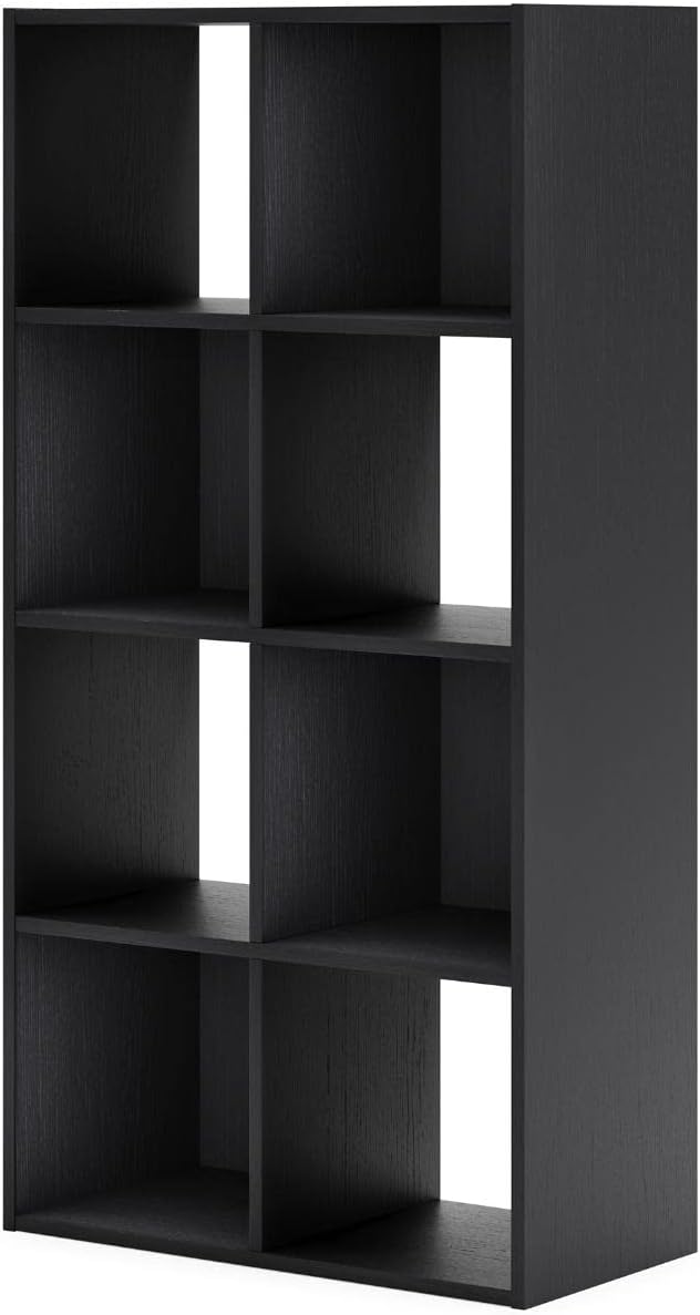 Signature Design by Ashley Langdrew 8 Cube Storage Organizer or Bookcase, Black