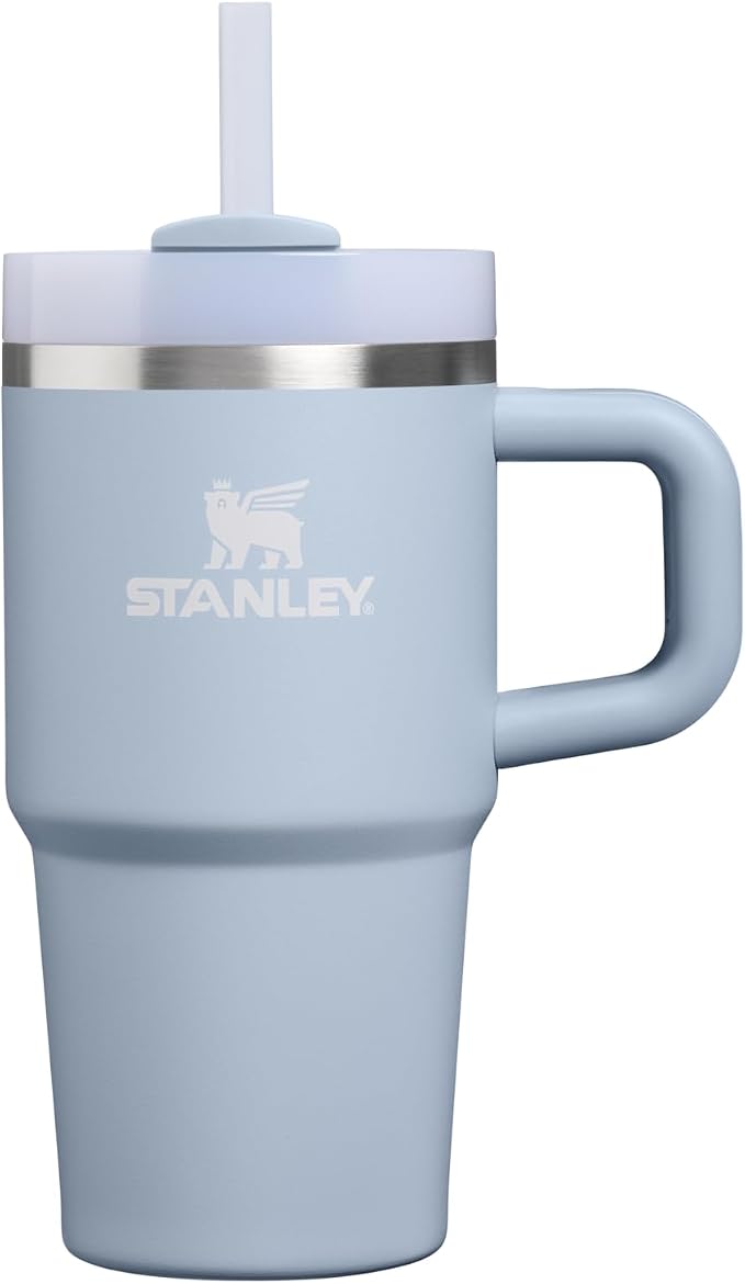 STANLEY Quencher H2.0 Flow State Tumbler, 20 oz, Blue Dream Stone | Handle and Straw | 3-Position Lid | Cup Holder Compatible for Travel | Insulated Stainless Steel Cup | BPA-Free