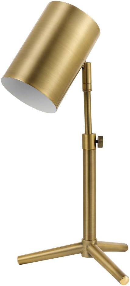 Globe Electric 52097 Pratt Desk Lamp, 18 in 1, Brass 1-Light
