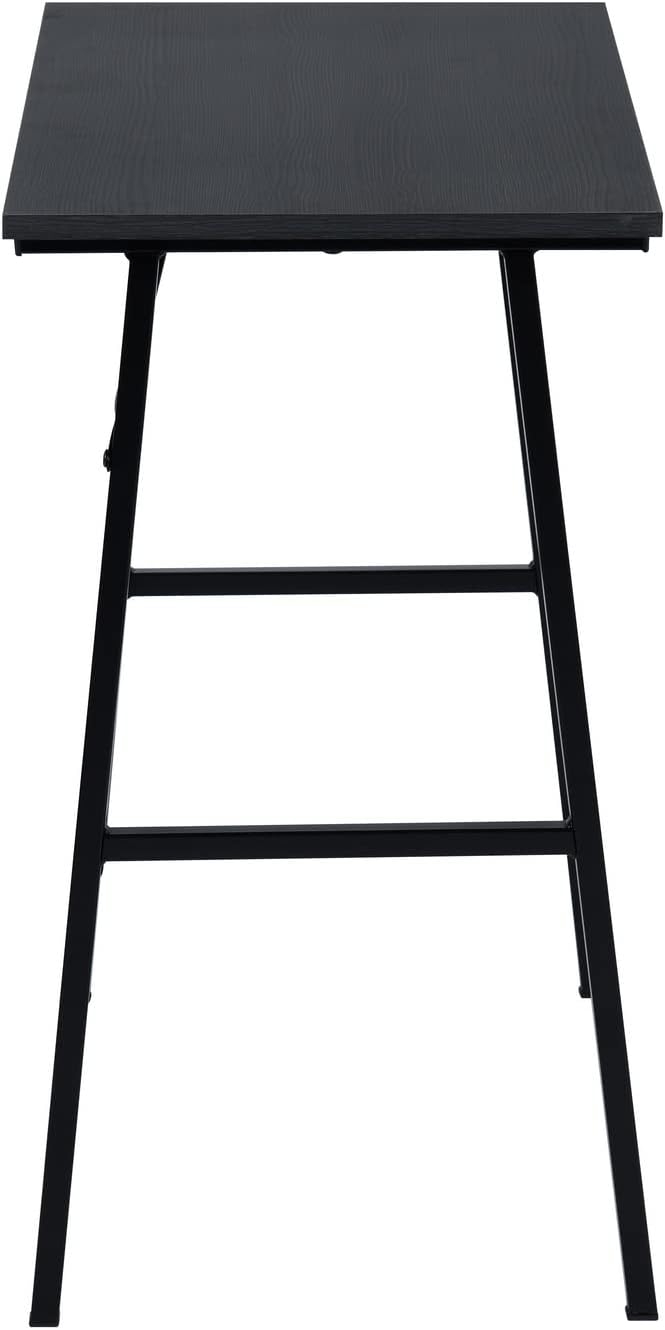 FurnitureR Home Office Computer Desk, Compact Writing Desk Study Desk with Metal Frame for Apartment, Dorm, Bedroom, Small Space (39.4 Inch, Black)