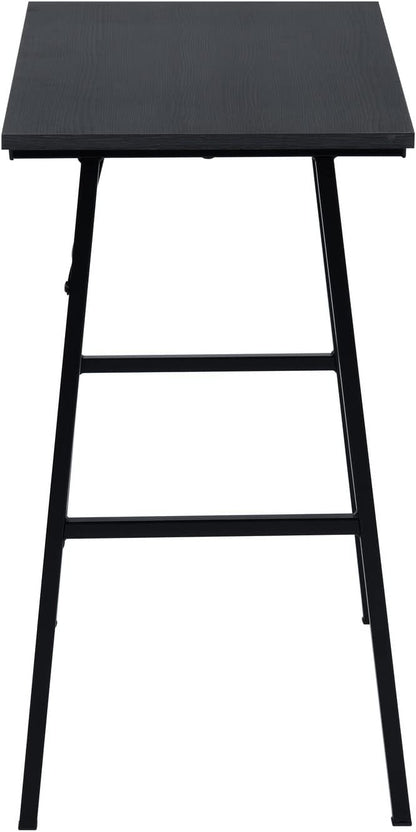 FurnitureR Home Office Computer Desk, Compact Writing Desk Study Desk with Metal Frame for Apartment, Dorm, Bedroom, Small Space (39.4 Inch, Black)