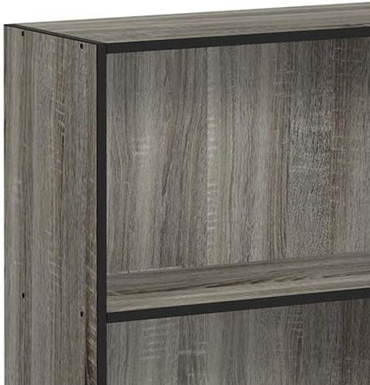 FURINNO Basic 3-Tier Bookcase Storage Shelves, French Oak Grey/Black