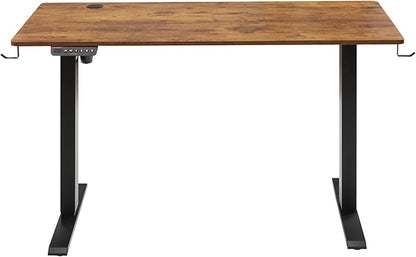 VEVOR Height Adjustable Desk, 55.1 x 23.6 in, 3-Key Modes Electric Standing Desk,Whole Piece Desk Board, Sturdy Dual Metal Frame, Max. Bearing 180 LBS Computer Sit Stand up Desk, for Home and Office