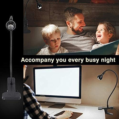 LED Desk Lamp, Ymiko USB Clip-on Reading Lights Eye Protection Book Clamp Light, 360 ° Flexible Gooseneck Clamp Lamp for Home Study Reading Kid's Room(Black)