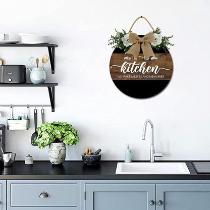 Kitchen Signs Wall Decor In this Kitchen We Make Messes and Memories Funny Dining Room Wall Decor Wood Hanging Sign Farmhouse Kitchen Dining Room Sign for Home 11inch