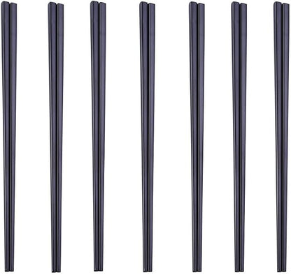 Stainless Steel Chopsticks,Reusable ,Dishwasher Safe , Easy to Use（7 PCS,black）