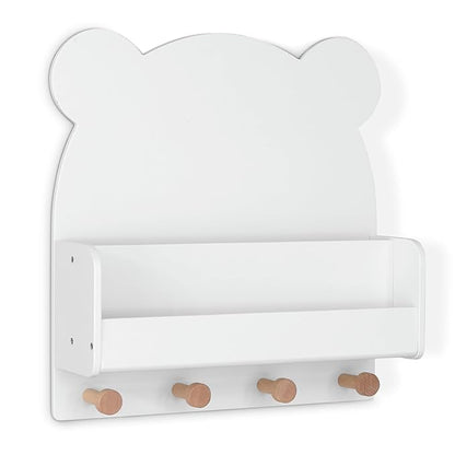 Delta Children babyGap Graham 4-in-1 Convertible Crib with Storage Drawer + Brannan Bear Bookcase with Bins + Brannan Bear Wall Shelf with 4 Hooks, Bianca White (Bundle)