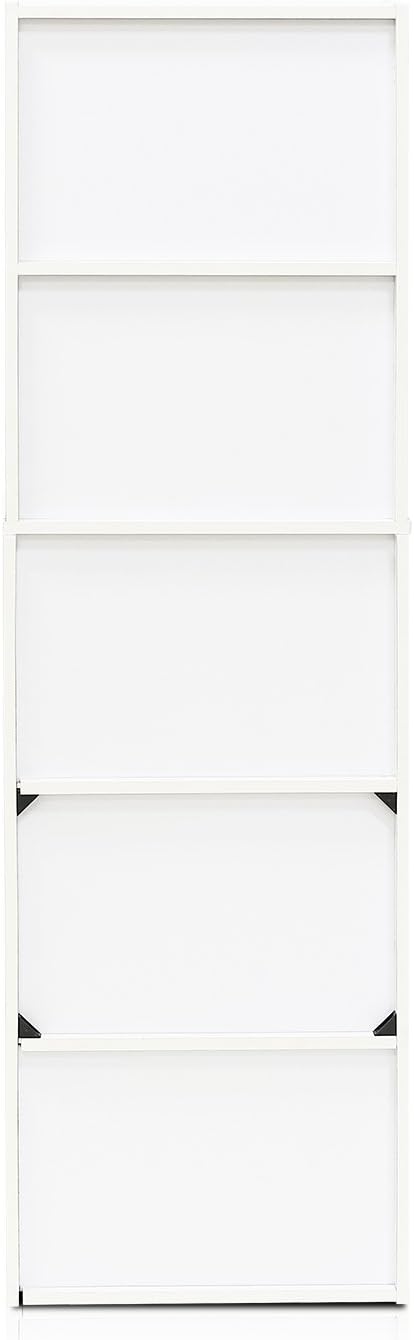Furinno Luder Bookcase / Book / Storage , 5-Tier, White