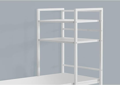 Monarch Specialties Study Workstation with 4 Bookshelves-Home & Office Computer Desk with 4 Tier, 48", White