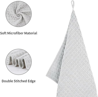 watchget 6 Pack Microfiber Espresso Barista Cleaning Towels, Light Grey | Professional 12"x12" Lint-free Rags; Highly Absorbent Cleaning Towels for Espresso Steam Wands & Coffee Bar Counters