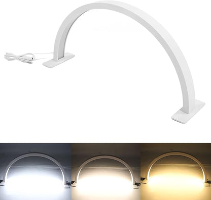 Chrees 25W Desktop LED Light 3000K‑6500K Half Moon Shaped Adjust Brightness Eyelash Beauty Lamp White 100‑240V (Chreesdpstw1mcn9)