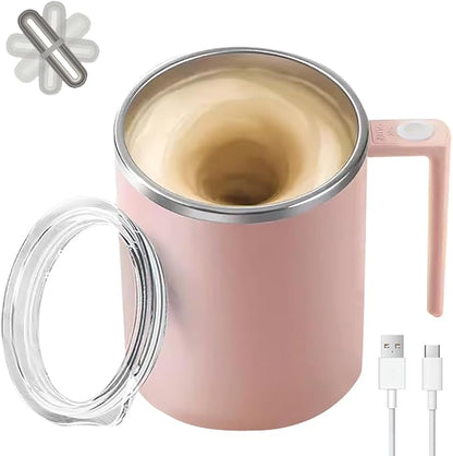 Self Stirring Mug,Self Stirring Coffee Mug,Suitable for Coffee, Milk, Cocoa and Other Beverages (Pink, 12 Ounces)