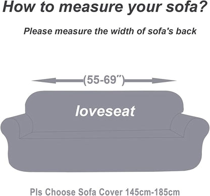 Mybedsoul Christmas Printed Sofa Cover Santa Claus Elastic Couch Cover Machine Washable Christmas Theme Red Sofa Slipcover for Living Room(2 Seater/Loveseat)