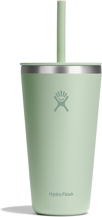 Hydro Flask All Around Tumbler Straw Lid, Insulated Travel Mug, Stainless Steel Coffee Cup 28 Oz Aloe