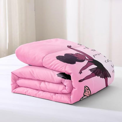 Black Girl Comforter Full Sets,Black Girl Magic Bedding Set,African American Girl Comforter Set for Kids Teens,Cute Afro Melanin Princess Toddler Bed Set