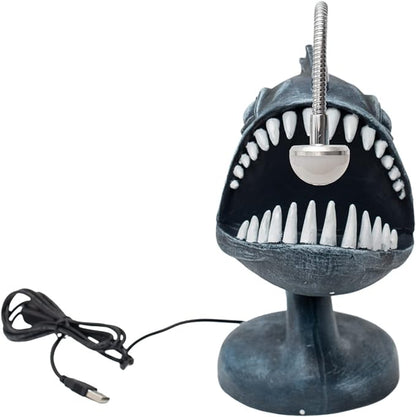 Angler fish Lamp, Lantern Fish Light, 10.5" x 10" x 5" Gothic Desk Lamp, Steampunk Style Table Lamp, LED Night Light, Book Lights, Industrial Creative Decor for Home Office Dorm