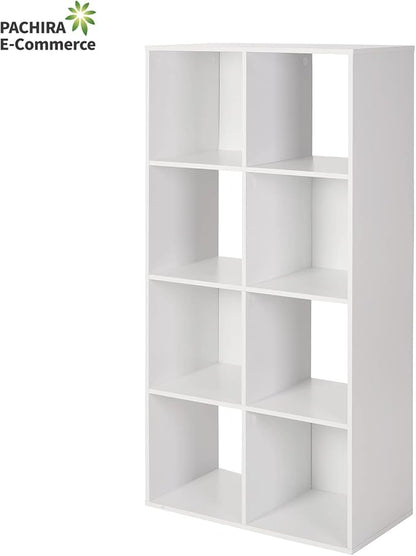 PACHIRA E-Commerce US Storage Cabinet 8-Cube, White Bookcase with Wooden Frame, Open Closet Standing Nursery Book Shelving Organizer Fits 11 Inch Storage Bin