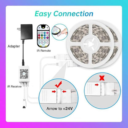 TJOY 100ft Kids Bluetooth LED Strip Lighting, Color Changing Lights for Bedroom, Music Sync RGB Tape Lighting with Child Remote, LED Lights for Room Decor Aesthetic Indoor(50ftx2)