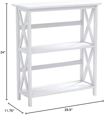 Casual Home 3-Shelf Montego Bookcase, White