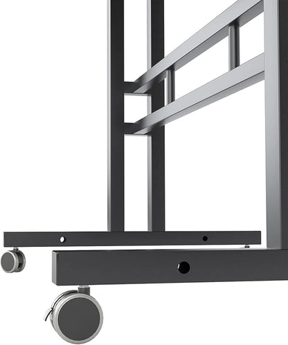 DlandHome Mobile Standing Desk Stand Up Desk Rolling Desk, Stand Sit Desk Mobile Computer Desk Adjustable Standing Desk 23.6inches Table Workstation Mobile Desk Cart Tray Black