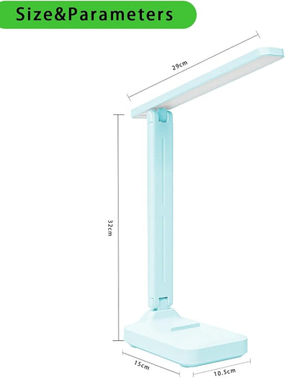 Desk lamp,LED Lamp,Touch Control,3 Color Modes,Eye-Protecting Table Lamp,Led Lights for Bedroom,Home,Office,Black (Medium Size, Blue)