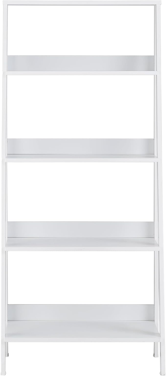 Walker Edison Sophia Modern 4 Shelf Ladder Bookcase , 55 Inch, White