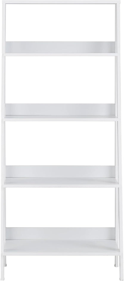 Walker Edison Sophia Modern 4 Shelf Ladder Bookcase , 55 Inch, White