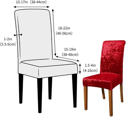 FORCHEER Chair Covers for Dining Chairs Set of 4,Velvet Burgandy Stretch Dining Room Chair Cover Kitchen Parsons Chair Slipcovers (Pack of 4, Velvet Burgandy)