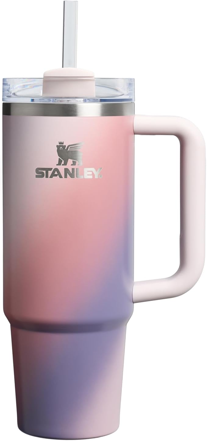 STANLEY Quencher H2.0 Flow State Tumbler, 30 oz, Dawn Spiral | Handle and Straw | 3-Position Lid | Cup Holder Compatible for Travel | Insulated Stainless Steel Cup | BPA-Free