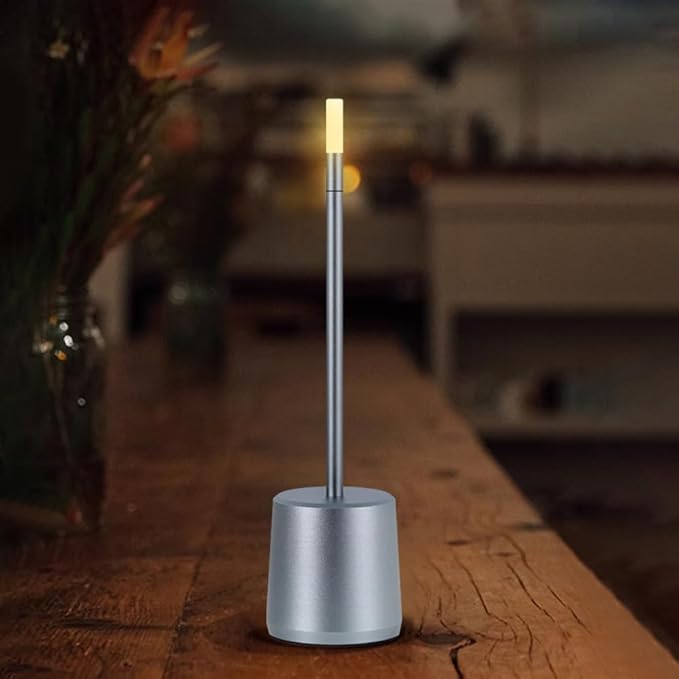 Portable LED Metal Table Lamp - 3 Level Brightness Touch Control Desk Lamps for Bedroom Nightstand,Rechargeable Battery - Ideal Bedside Lamp for Bedroom Nightstand