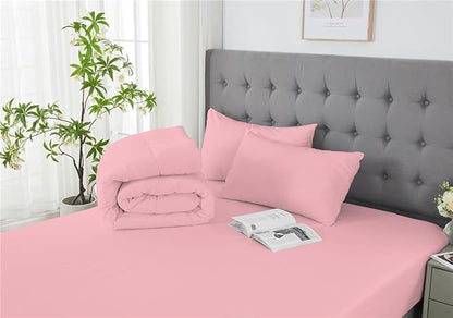 3 Piece Solid Color All Season Bedding Comforter Set Microfiber Soft Lightweight Bedding Set for Kids Teens Adults Room Decor with 1 Comforter and 2 Pillowcases King