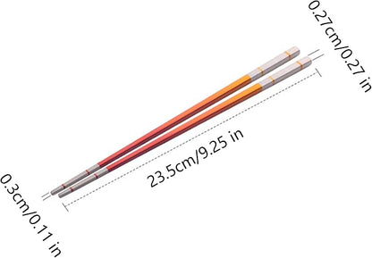 Reusable Stainless Steel Chopsticks,Dishwasher Safe , Easy to Use(5 PCS,Silver)