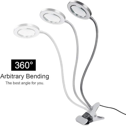 ATOMUS 2.5X Magnifying Lamp, LED USB Rechargeable Tattoo Beauty Magnifier Lamp with Metal Clip for Eyebrow Tattoo Manicure Eyelash Extension Read