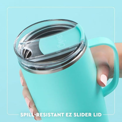 Swig Life 22oz Insulated Travel Mug with Handle & Lid, Teacher Life | Triple Insulated Stainless Steel - Handle & Lid Included - Keeps Coffee Hot or Cold - Cup Holder Friendly