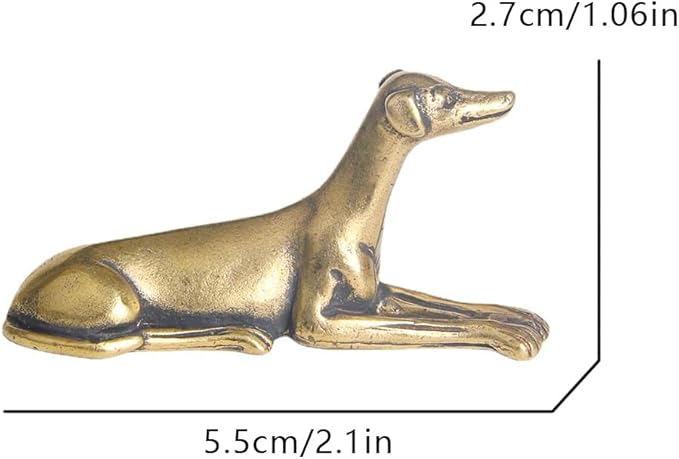 Vintage Solid Brass Miniature - Delicate Greyhound Desk Ornament for Pet Enthusiasts - Exquisite Collectible and Home Décor Accent（Greyhound）