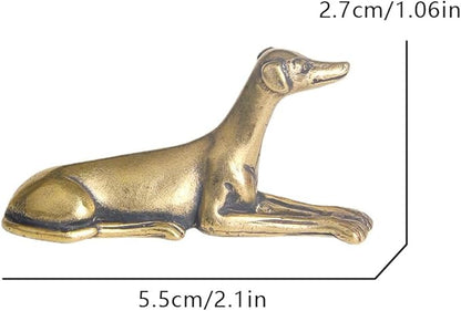 Vintage Solid Brass Miniature - Delicate Greyhound Desk Ornament for Pet Enthusiasts - Exquisite Collectible and Home Décor Accent（Greyhound）