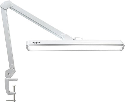 LED Architect Desk Lamp, 2500 Lumens, Dimmable, Metal Swing Arm, 5 Color Temperatures, 30W, Ideal for Task Work, Drafting, Reading, Clamp-on Office Table Lamp with 324 Bright LEDs(White)