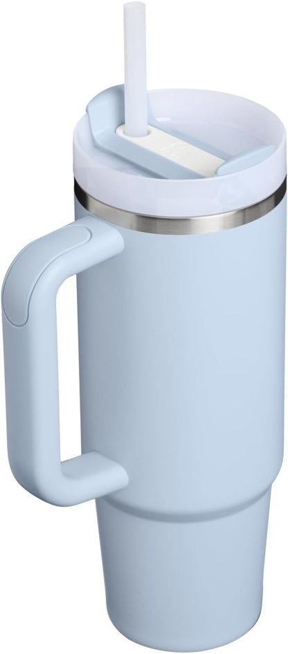 STANLEY Quencher H2.0 Flow State Tumbler, 30 oz, Blue Dream Stone | Handle and Straw | 3-Position Lid | Cup Holder Compatible for Travel | Insulated Stainless Steel Cup | BPA-Free