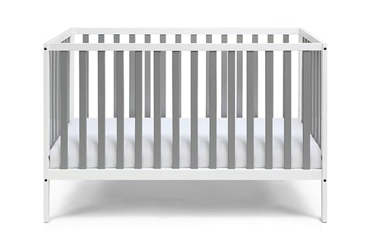 Baby Cache Deux Remi Island 3-in-1 Convertible Crib (Do Re Me) White & Gray