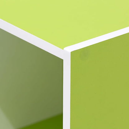 Furinno Pasir 3-Tier Open Shelf Bookcase, White/Green 11003WH/GR